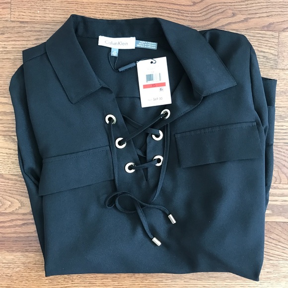 New Calvin Klein lace up blouse - Picture 5 of 5